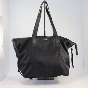 Botkier‎ Black Nylon & Leather Trim Zip Tote Bag